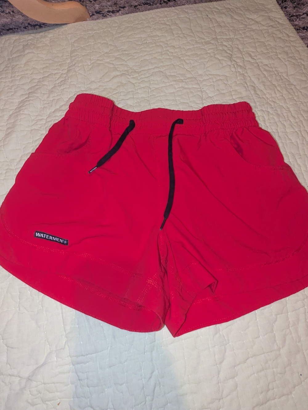 Men's Red Athletic Drawstring Shorts by